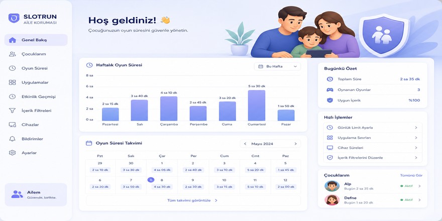 Slotrun Ebeveyn Paneli Haftalık Rapor Ekranı