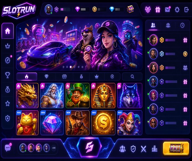 Slotrun Online Oyun Platformu Ana Ekran Görünümü